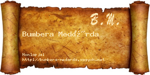 Bumbera Medárda névjegykártya